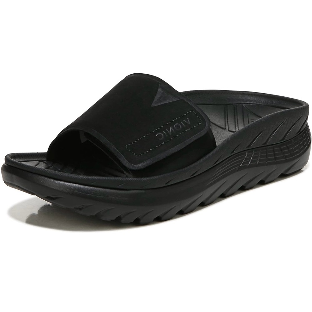Vionic Rejuvenate Black Sandals Slip-On Comfort